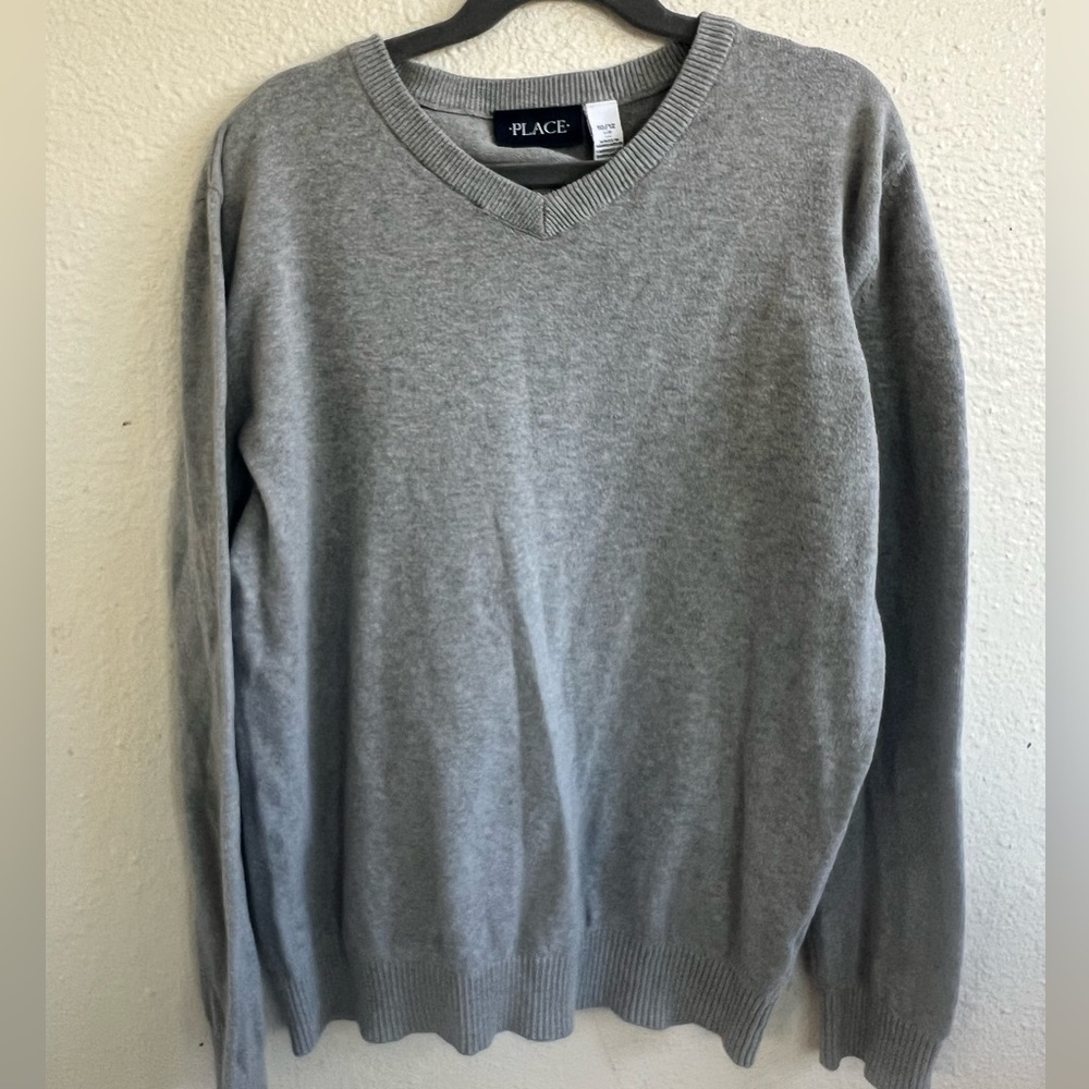Children PLACE Boys Gray Sweater size 10-12